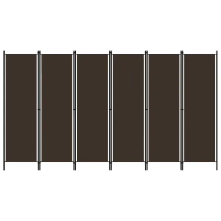 Cloison de séparation 6 panneaux Marron 300x180 cm