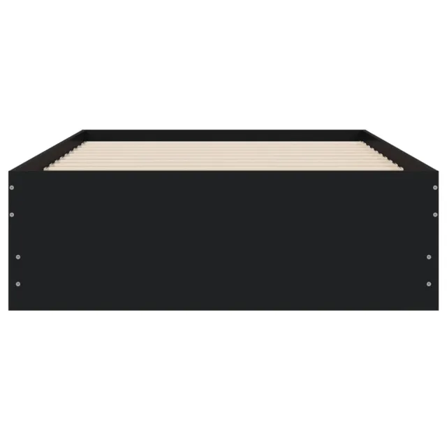 Cadre de lit avec tiroirs sans matelas noir 100x200 cm