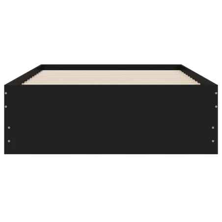 Cadre de lit avec tiroirs sans matelas noir 100x200 cm