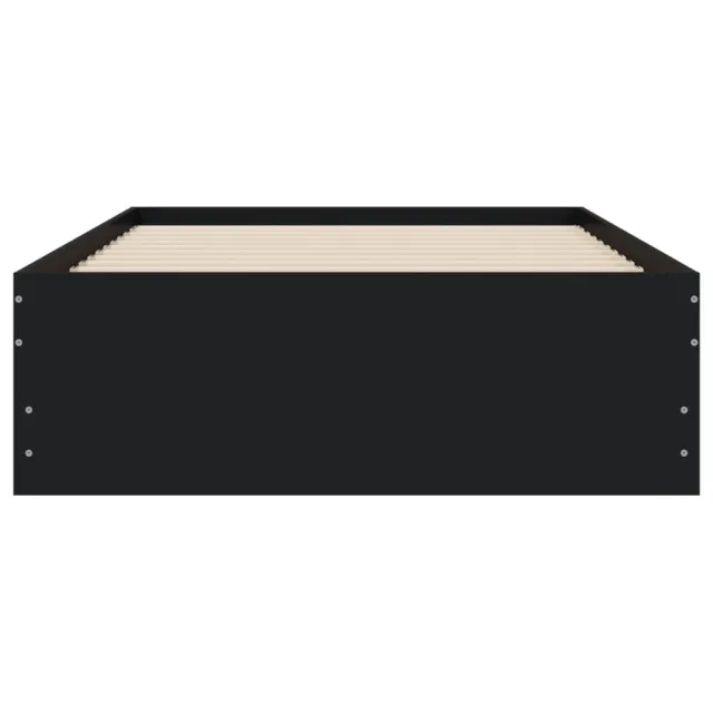 Cadre de lit avec tiroirs sans matelas noir 90x200 cm