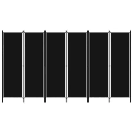 Cloison de séparation 6 panneaux Noir 300x180 cm
