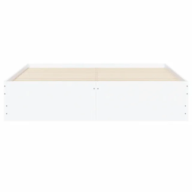 Cadre de lit avec tiroirs sans matelas blanc 140x190 cm