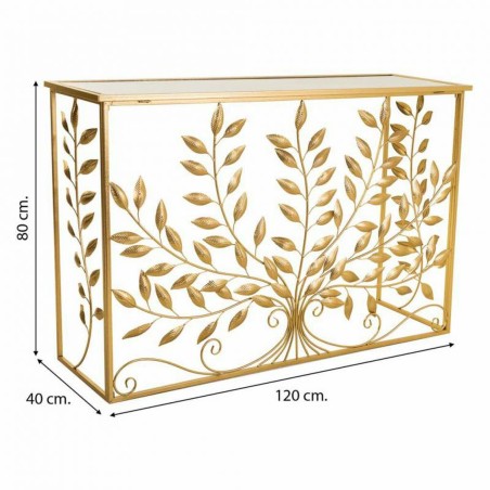 Recibidor Alexandra House Living Dorado 40 x 80 x 120 cm