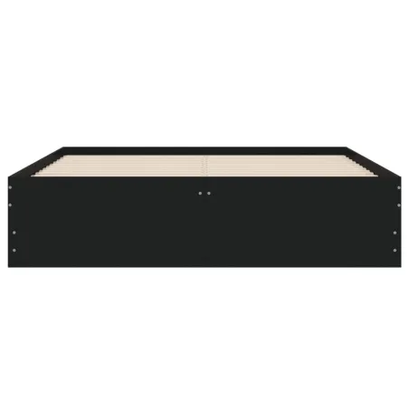 Cadre de lit avec tiroirs sans matelas noir 135x190 cm