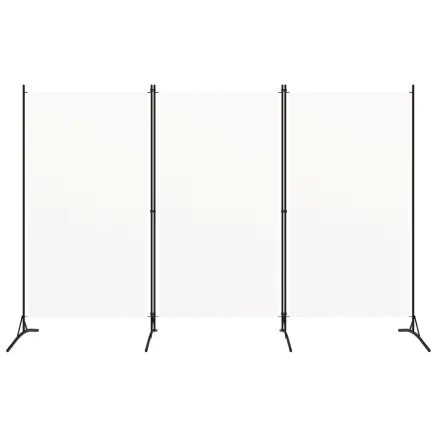 Cloison de séparation 3 panneaux Blanc 260x180 cm Tissu 2
