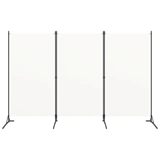 Cloison de séparation 3 panneaux Blanc 260x180 cm Tissu