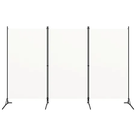 Cloison de séparation 3 panneaux Blanc 260x180 cm Tissu