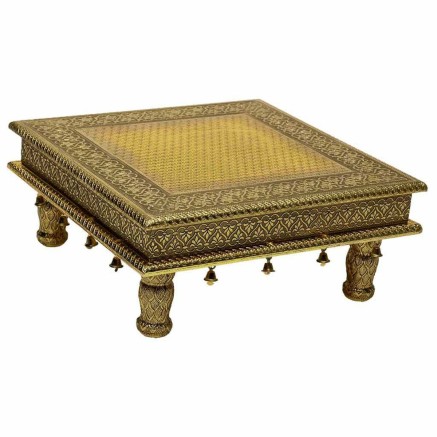 Beistelltisch Alexandra House Living Gold Aluminium Holz MDF 38 x 12 x