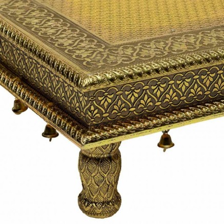 Mesa auxiliar Alexandra House Living Dorado Aluminio Madera MDF 38 x 1 2
