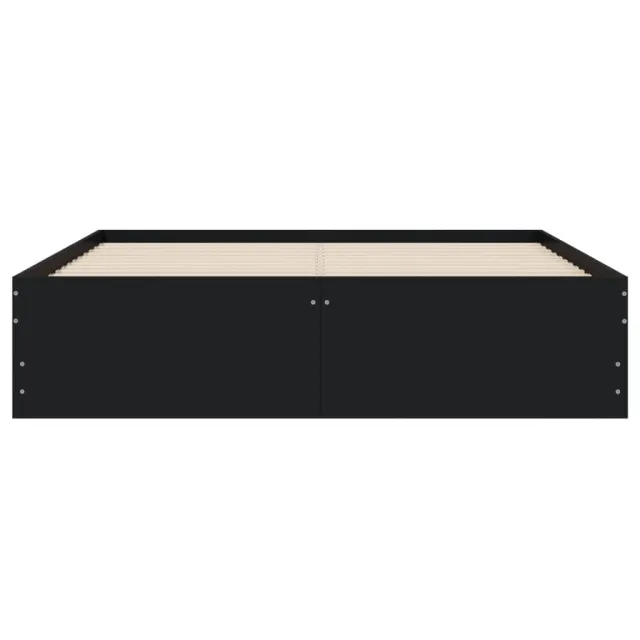 Cadre de lit avec tiroirs sans matelas noir 120x190 cm