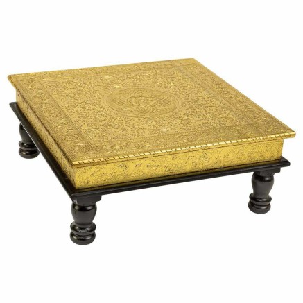 Tavolo aggiuntivo Alexandra House Living Dorato Alluminio Legno MDF 38