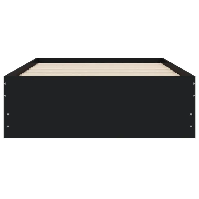 Cadre de lit avec tiroirs sans matelas noir 90x190 cm