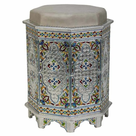 Tabouret Alexandra House Living Bleu Aluminium Bois MDF 11 x 42 x 38 c