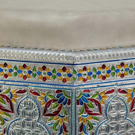 Tabouret Alexandra House Living Bleu Aluminium Bois MDF 11 x 42 x 38 c
