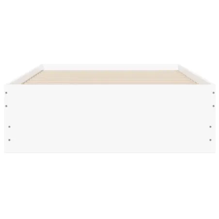 Cadre de lit avec tiroirs sans matelas blanc 75x190 cm