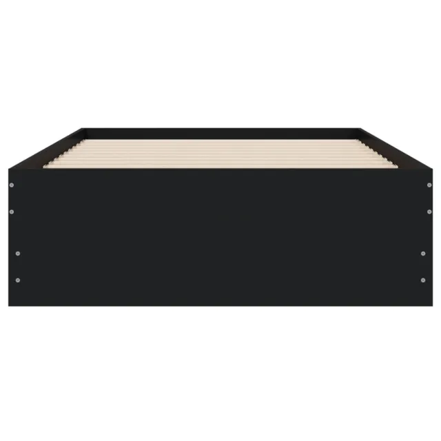 Cadre de lit avec tiroirs sans matelas noir 75x190 cm