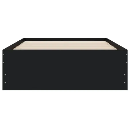 Cadre de lit avec tiroirs sans matelas noir 75x190 cm