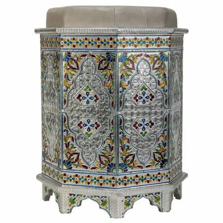 Tabouret Alexandra House Living Bleu Aluminium Bois MDF 11 x 42 x 38 c