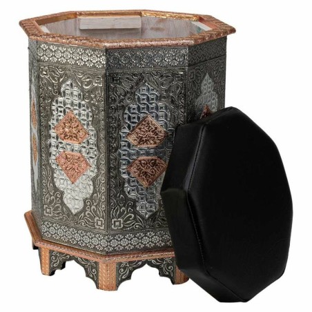 Tabouret Alexandra House Living Bleu Aluminium Bois MDF 11 x 42 x 38 c