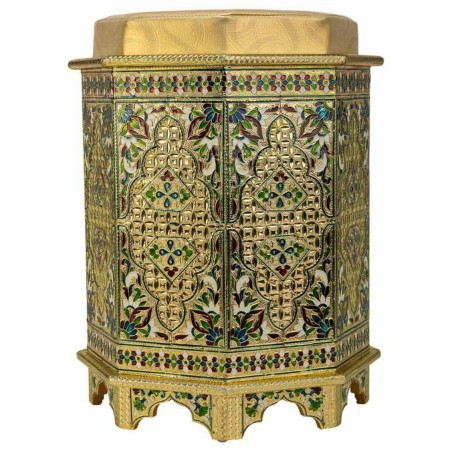 Hocker Alexandra House Living Gelb Aluminium Holz MDF 11 x 42 x 38 cm