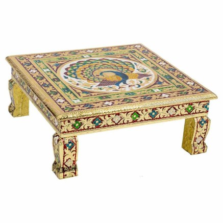 Side table Alexandra House Living Golden Aluminium MDF Wood 38 x 14 x