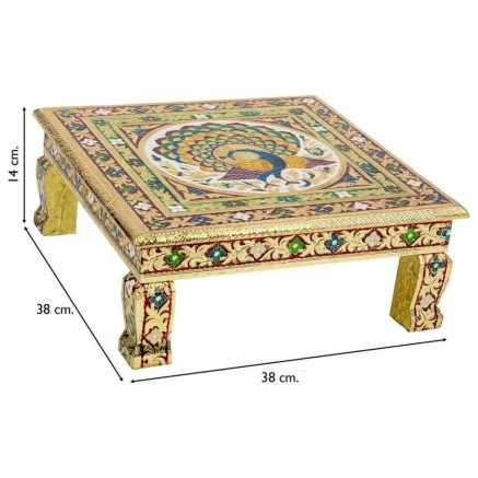 Side table Alexandra House Living Golden Aluminium MDF Wood 38 x 14 x 2