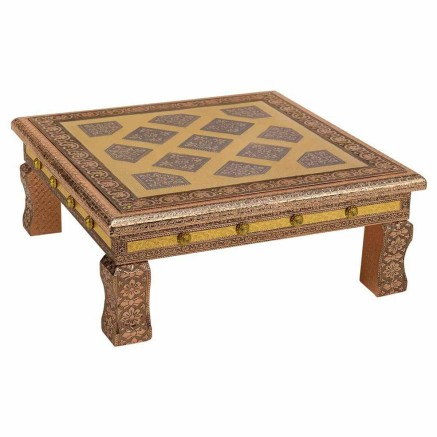 Bijzettafel Alexandra House Living Koper Aluminium Hout MDF 38 x 14 x