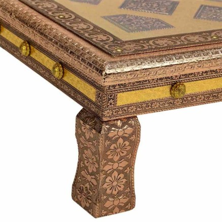 Bijzettafel Alexandra House Living Koper Aluminium Hout MDF 38 x 14 x 2