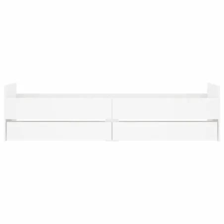 Cadre de lit avec tiroirs sans matelas blanc 90x200 cm