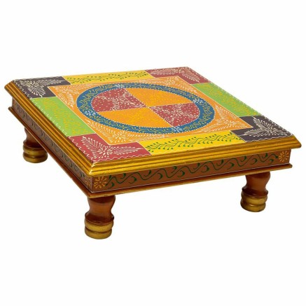 Mesa auxiliar Alexandra House Living Amarillo Aluminio Madera MDF 38 x