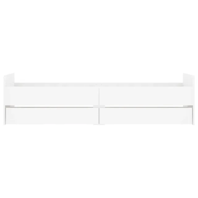 Cadre de lit avec tiroirs sans matelas blanc 90x190 cm
