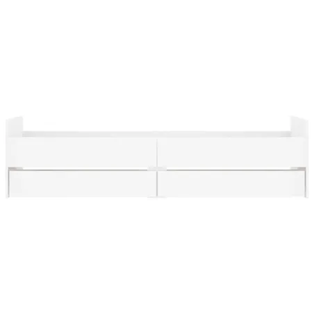 Cadre de lit avec tiroirs sans matelas blanc 90x190 cm