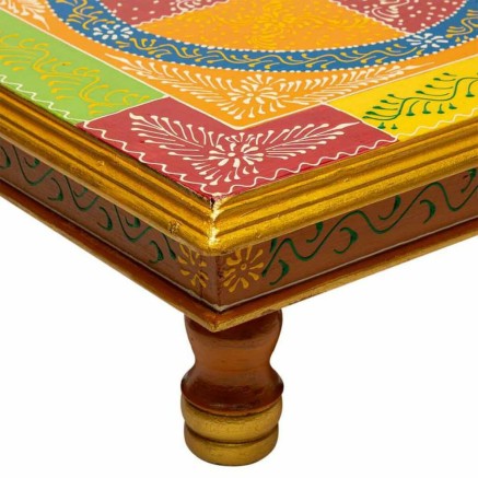 Mesa auxiliar Alexandra House Living Amarillo Aluminio Madera MDF 38 x 2