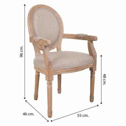 Silla de Comedor Alexandra House Living Crema 46 x 96 x 55 cm 2