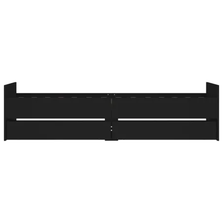 Cadre de lit sans matelas noir 75x190 cm