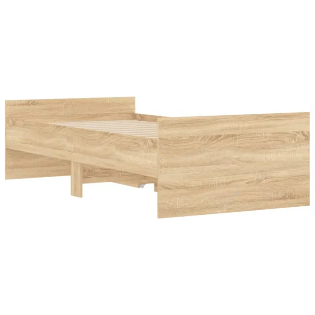 Cadre de lit sans matelas chêne sonoma 75x190 cm