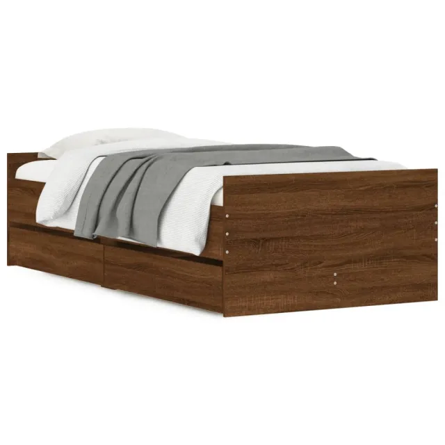 Cadre de lit sans matelas chêne marron 75x190 cm
