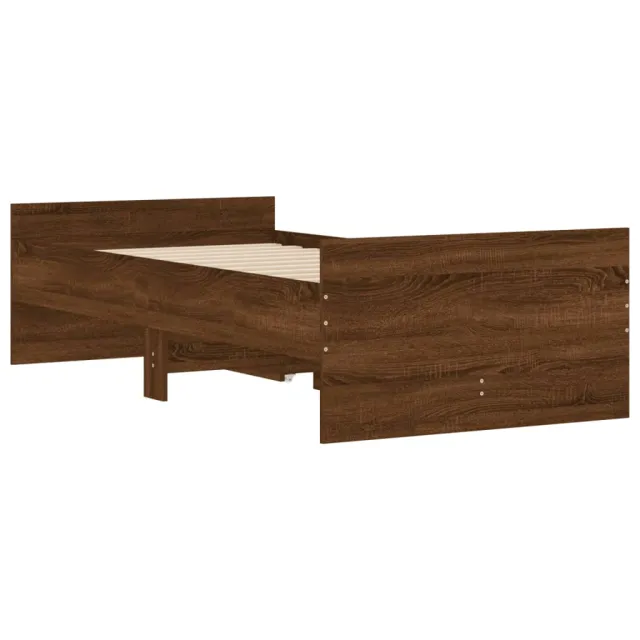 Cadre de lit sans matelas chêne marron 75x190 cm