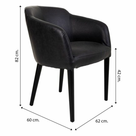 Armchair Alexandra House Living Black 60 x 82 x 62 cm 2