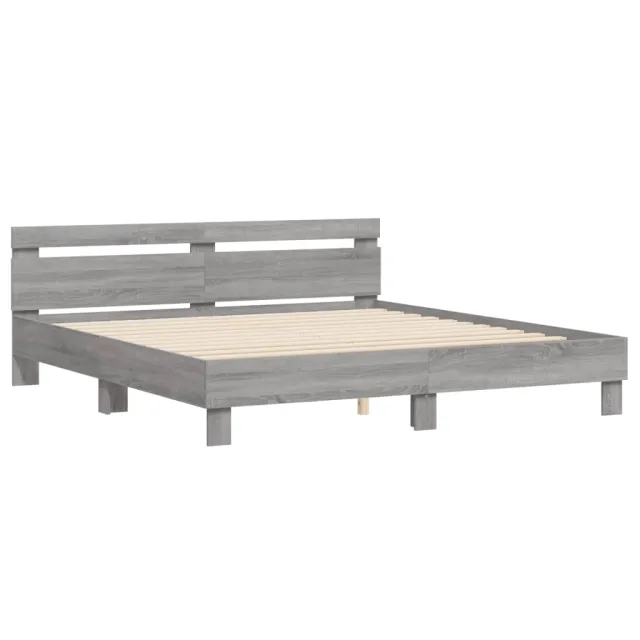 Cadre de lit sans matelas sonoma gris 200x200 cm