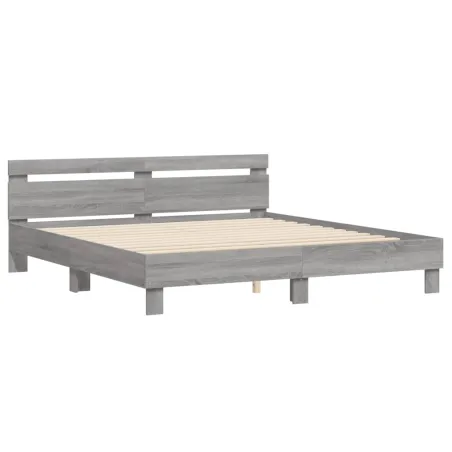 Cadre de lit sans matelas sonoma gris 200x200 cm