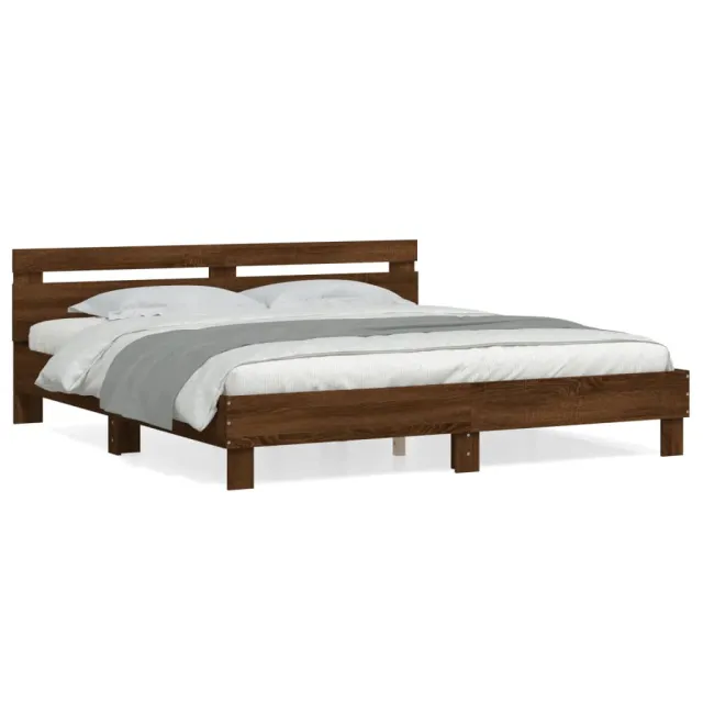 Cadre de lit sans matelas chêne marron 200x200 cm