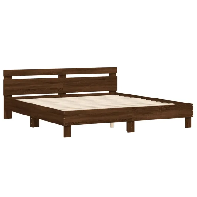 Cadre de lit sans matelas chêne marron 200x200 cm