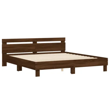 Cadre de lit sans matelas chêne marron 200x200 cm