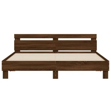 Cadre de lit sans matelas chêne marron 200x200 cm