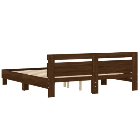Cadre de lit sans matelas chêne marron 200x200 cm