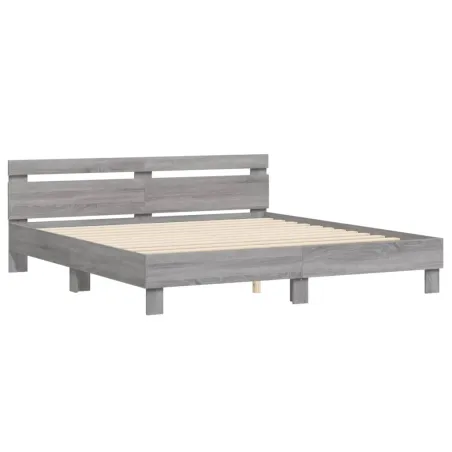 Cadre de lit sans matelas sonoma gris 160x200 cm