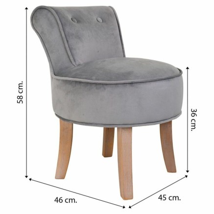 Banqueta Alexandra House Living Gris Terciopelo Goma 46 x 58 x 45 cm 2
