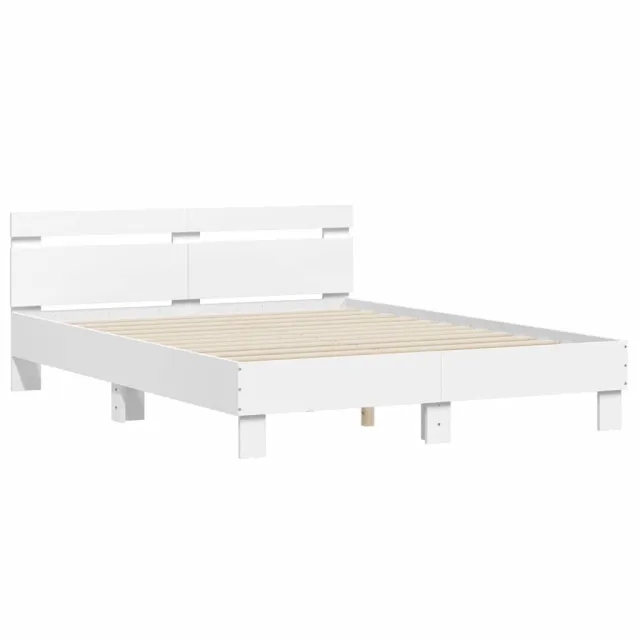 Cadre de lit sans matelas blanc 150x200 cm