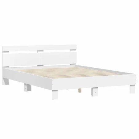 Cadre de lit sans matelas blanc 150x200 cm
